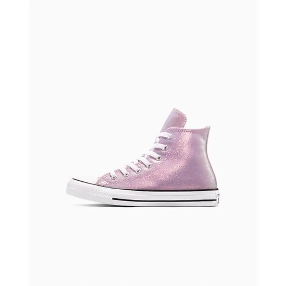 Big Kids Converse Chuck Taylor All Star Pink Disco Glitter High Top Shoes 6 NEW